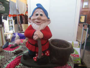 GNOME solid cement with pot plant holder 55cm by 55cm