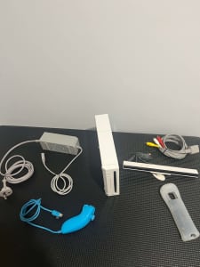 Nintendo Wii Complete Cords, Power Source, & Sensor NO CONTROLLER G