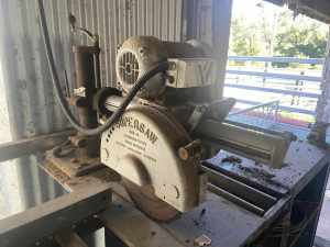 Radial Arm Supersaw, Stand and Feed Table