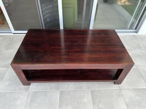Coffee table - solid dark wood