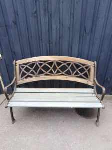 Cast Iron / Timber Park Bench Seat - 126cm ,