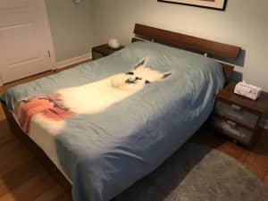 IKEA Hopen double bed with side tables