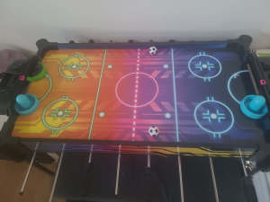 Air Hockey table and flips to a soccer tabble