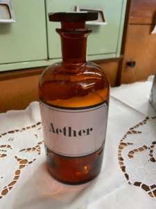 Vintage Brown Glass Aether Jar.