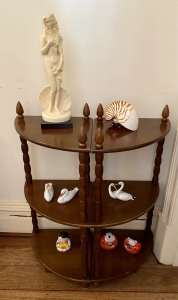 2 x Vintage 3 Tier What Not Shelves