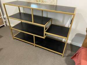 shelving stand -gold trim with black $25