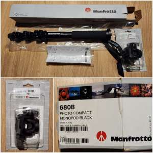 NEW - MANFROTTO COMPACT MONOPOD & QUICK RELEASE HEAD RRP$278