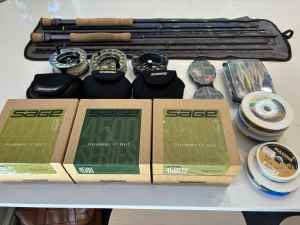 Fly fishing rods and reel