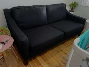 Black 3 seater lounge sofa couch