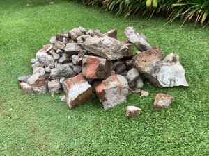 Concrete and broken blocks for fill