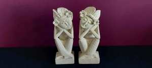 Hand carved limestone figurines. $10 each. 15cms tall