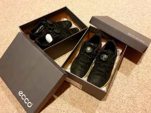 Ecco Shoes Girls Boys School Shoes Leather Sneaker Black Size 33