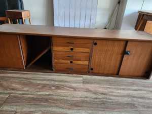Vintage Hard Wood Sideboard Cabinet