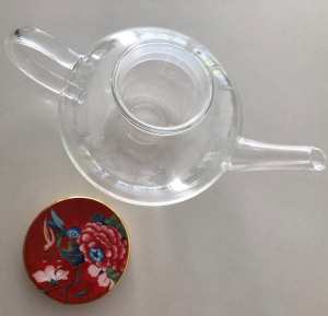 In Box Wedgwood Paeonia Blush Glass Teapot RRP $249 - FIXED PRICE