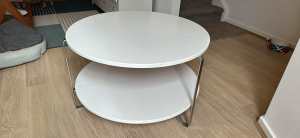 Round high gloss IKEA coffee table
