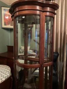 Tall Bowed Front Display Case
