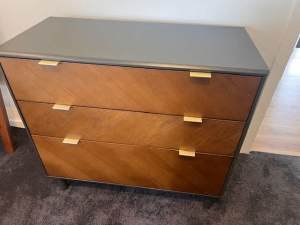 Brosa Chest of Drawers - Timber, Brass and Polyurethane combo