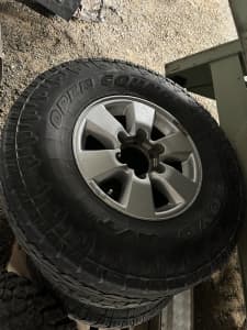 Genuine Toyota Hilux 15 inch rims and tyres.