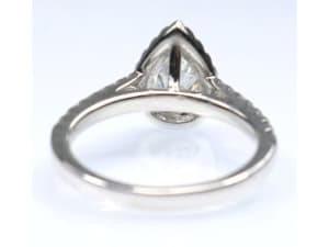 Pear Brilliant 1.01Cts 18ct White Gold Ladies Diamond Ring Size M1/2