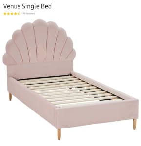 pink shell headboard, Single Bed frame, 