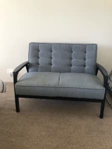 Two Seater small couch - blue / grey