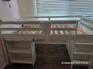 Kids high single bed with a ladder 