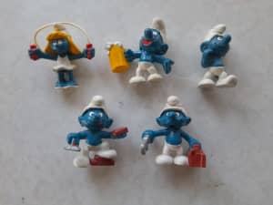 Smurf Figures x 5 - 1975/78