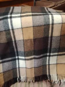 Mid-Century Onkaparinga Pure Wool Checkered Blanket