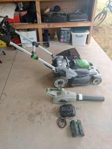 Electric mower and blower Ego