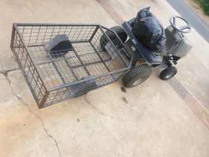 Ride on mower victa new tyres and trailer