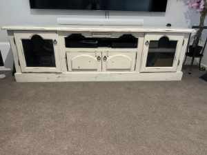Tv cabinet solid timber shabby chic
