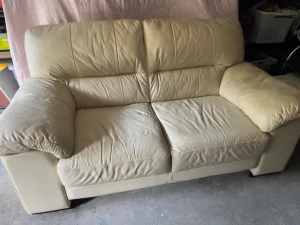 2x 2 seater leather sofa