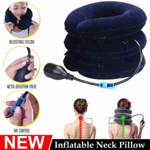 Air Inflatable Neck Pillow Head Cervical Traction Support Stretcher