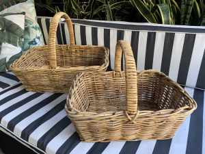 Cane baskets (set of two)