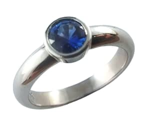 18ct White Gold Ring Natural Sapphire (Size N) 6.01g 001800677020