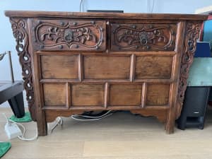 Chinese style vintage cabinet with hidden storage