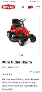 Rover mini rider hydro 30 inch cut