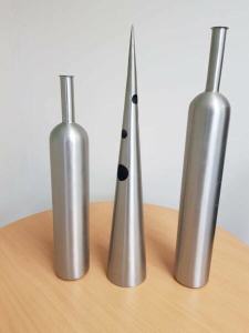 Assorted Modern Brushed Metal Vases - 3 available - $20 ea.