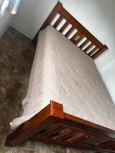 Queen bed frame & mattress