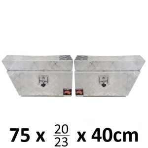 Aluminium Under Tray Body Toolboxes Ute Storage Box 724RL SET