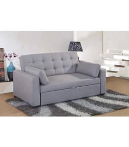 1 Seater / 2 Seater Grey Fabric Pull Out Sofa Bed 1S $269- 2S $499
