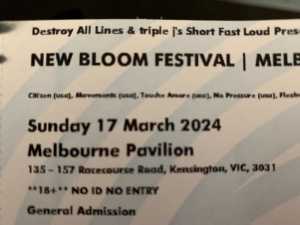 NEW BLOOM FESTIVAL - ticket for this Sunday - discounted!!