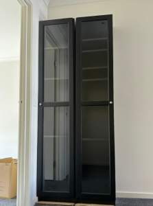 Two Tall Cabinets Black
