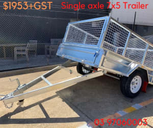 7x5 Single Axle Tipping Trailer Fully Welded & Galvanized