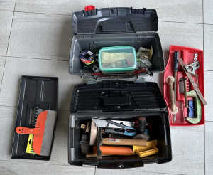 Tool boxes with tools inside