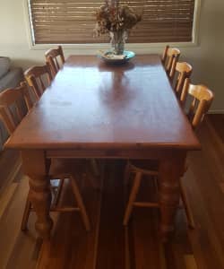 Country Timber Dining Table and Chairs