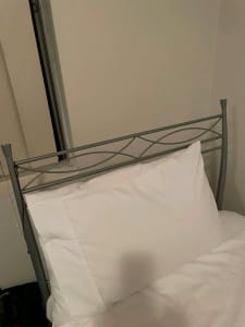Single steel frame bed