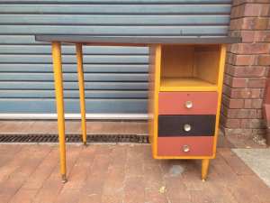 Vintage Retro 60s Wooden Desk Upcycled