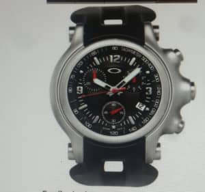 OAKLEY MENS STEALTH HOLESHOT WATCH Rare Stainless w/ Chronograph Dial