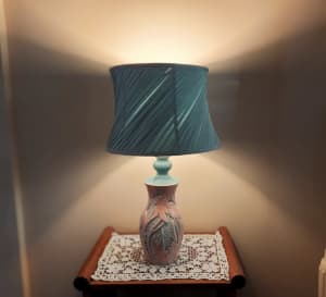 Vintage Ceramic Pink & Blue Table Lamp